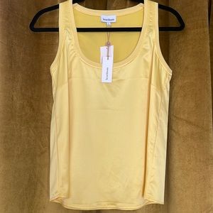 Yellow Satin Tank Top Shirt Blouse Small Heartloom NWT new with tags